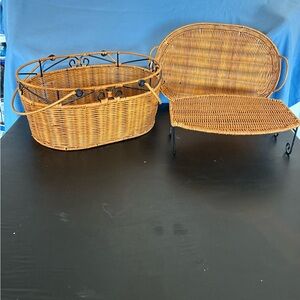 Princess House Wicker Basket Set with Iron Details